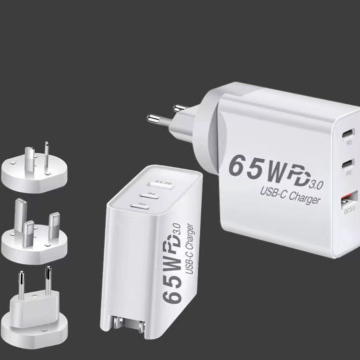 65W GaN Fast Charging Adapter With US Plug Conversion