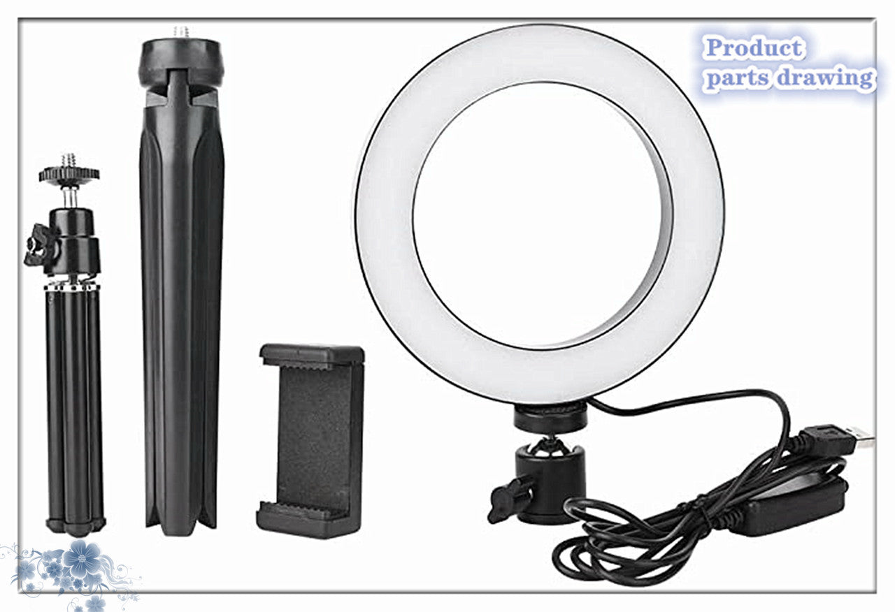 360° Rotatable Ring Light Tripod For Apple Desktop Live Streaming