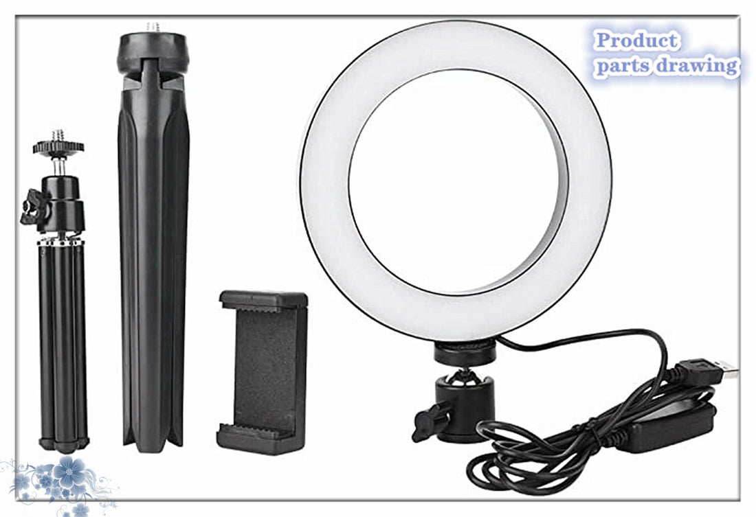 360° Rotatable Ring Light Tripod For Apple Desktop Live Streaming
