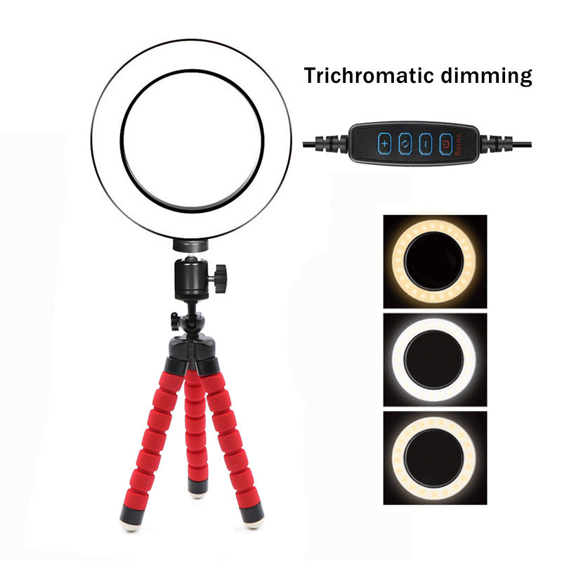 Apple Compatible 6 Inch LED Ring Light Octopus Tripod Fill Light Stand