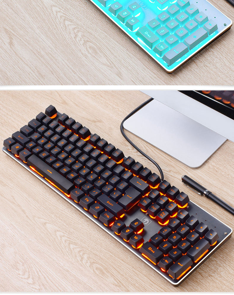 Wired Retro Gaming Keyboard Luminous Desktop Punk Keyboard