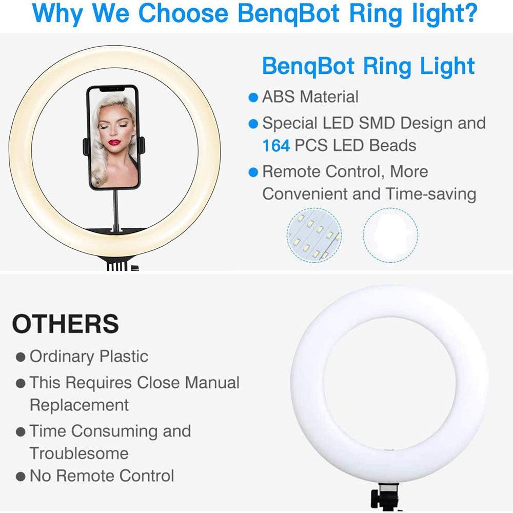 Apple Compatible Dimmable LED Ring Light Tripod USB Selfie Light