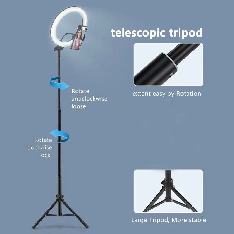 Apple Compatible Dimmable LED Ring Light Tripod USB Selfie Light