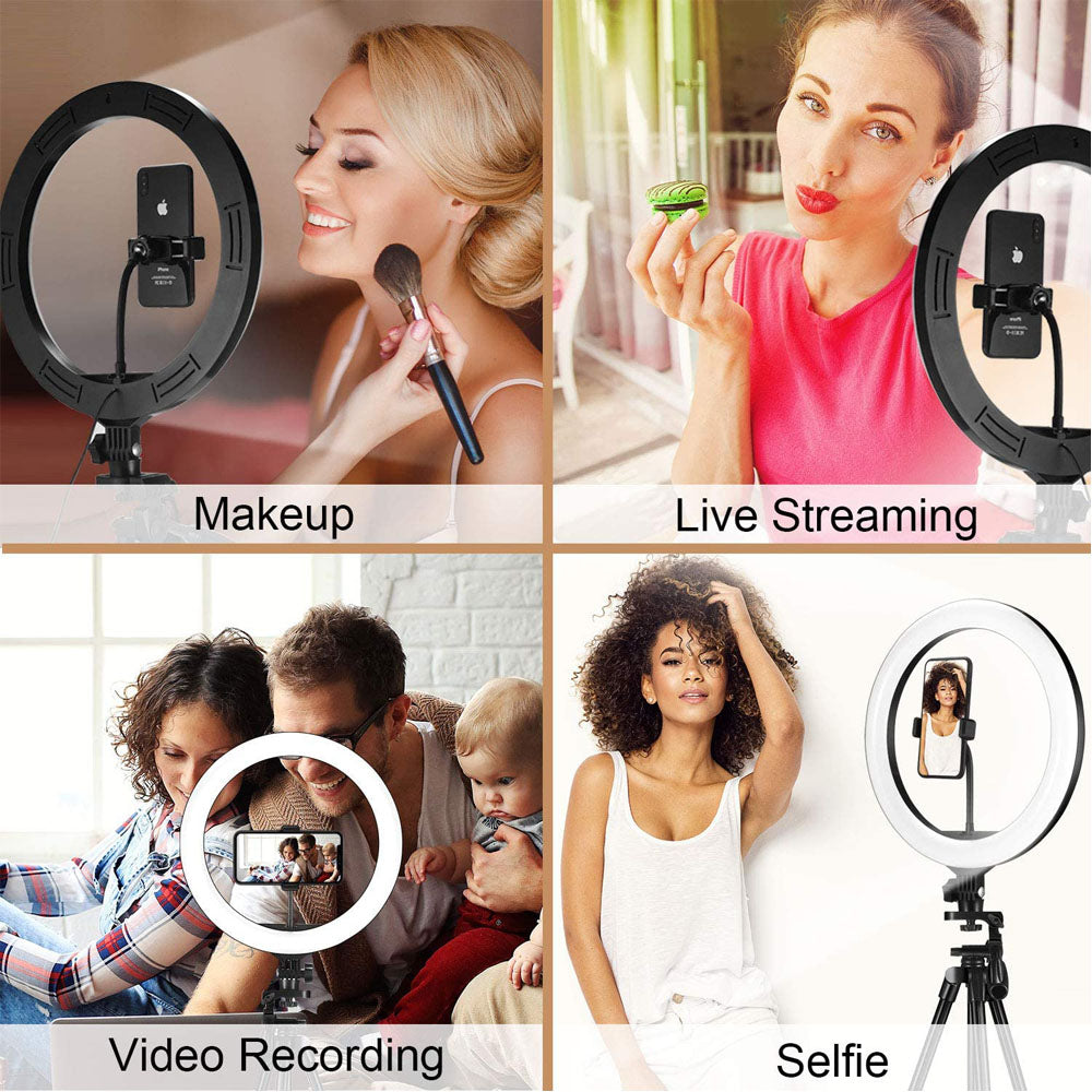 Apple Compatible Dimmable LED Ring Light Tripod USB Selfie Light