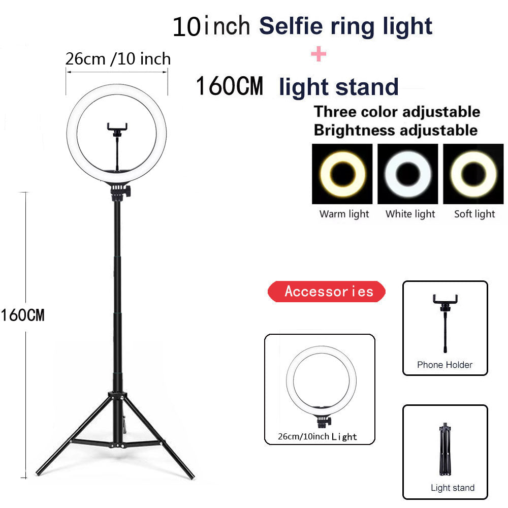 Apple Compatible Dimmable LED Ring Light Tripod USB Selfie Light