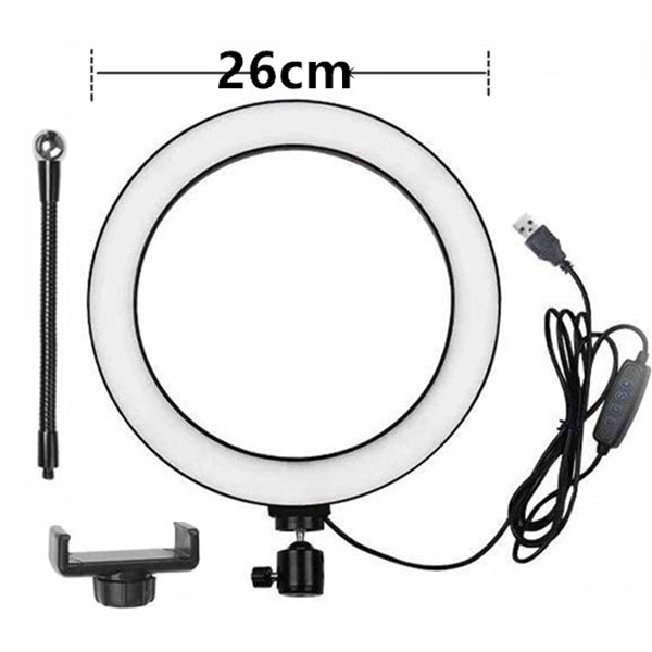 Apple Compatible Aluminum Ring Light Tripod Phone Holder Remote Control