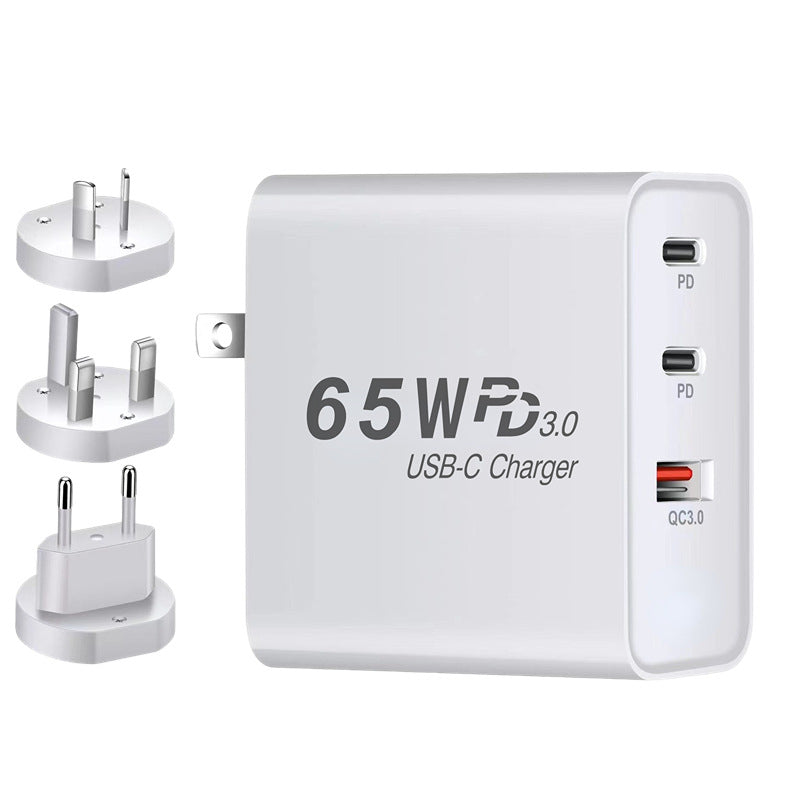 65W GaN Fast Charging Adapter With US Plug Conversion