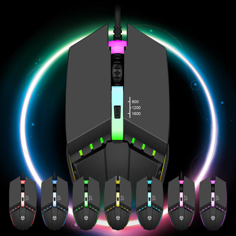 USB Wired Glowing Gaming Mouse for Competitive Use