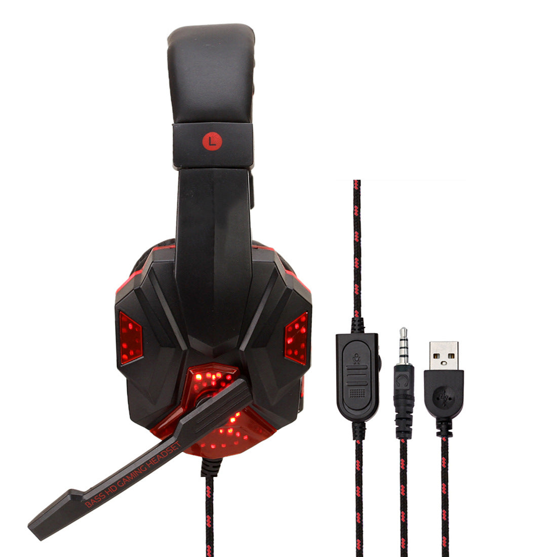 7.1 Wired Gaming Headset LED Light Headphones