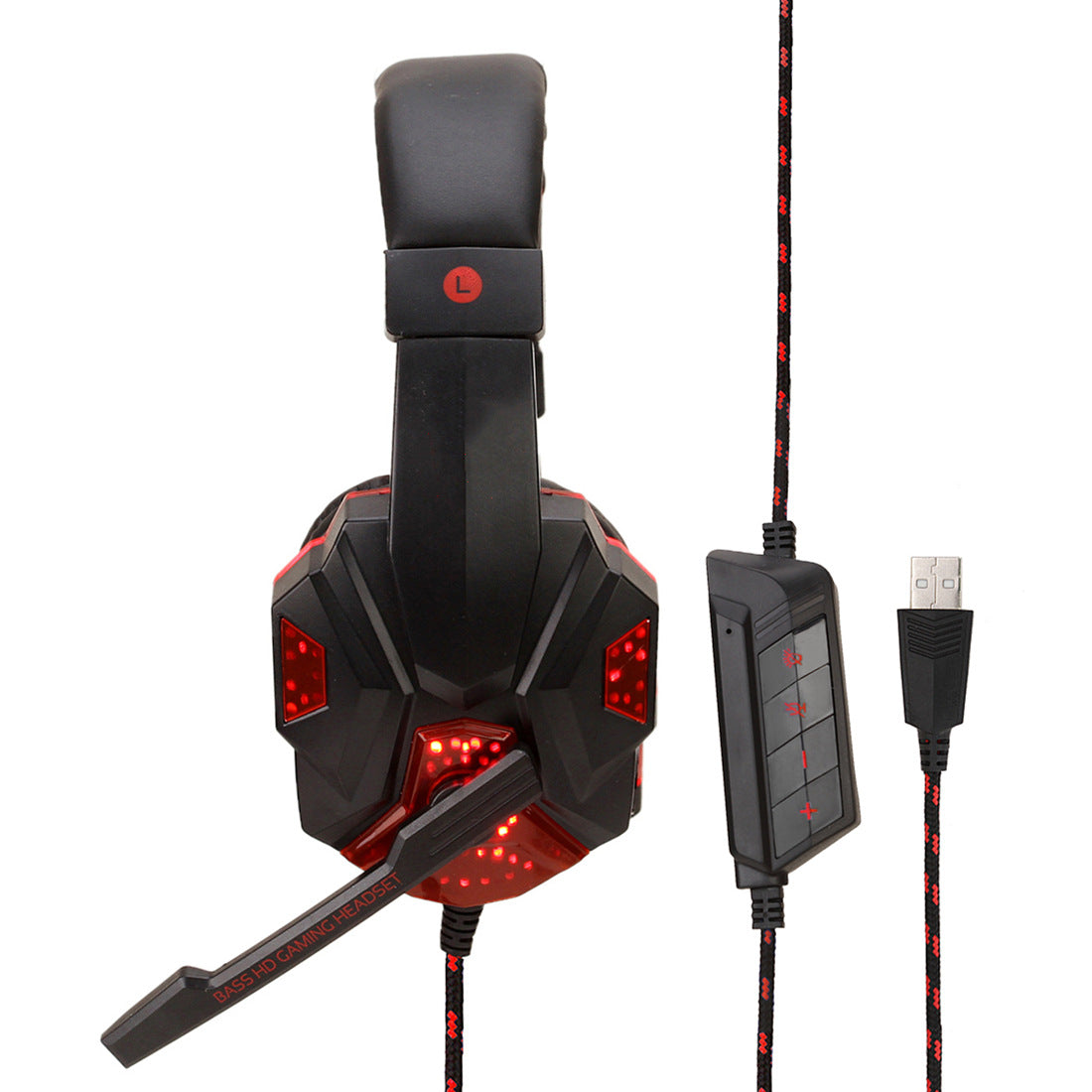 7.1 Wired Gaming Headset LED Light Headphones