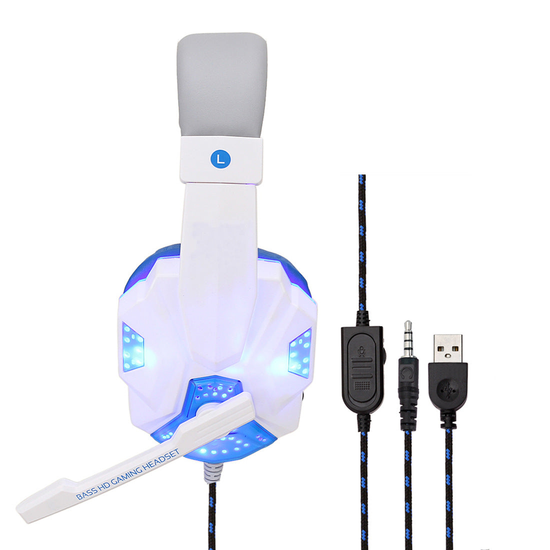 7.1 Wired Gaming Headset LED Light Headphones