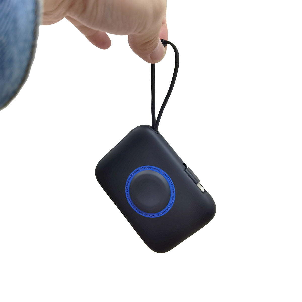 5000mAh 3-in-1 Portable Power Bank with Built-in Cable