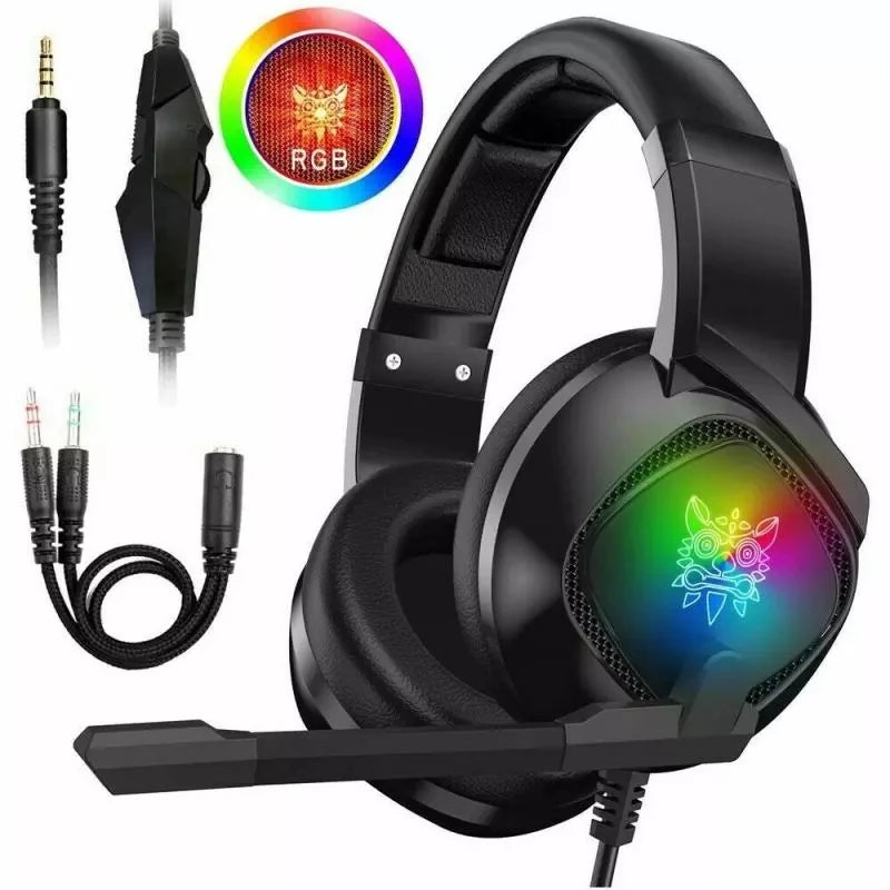 Gaming Headset For Xbox PS4 Over-Ear RGB Mic Headphones