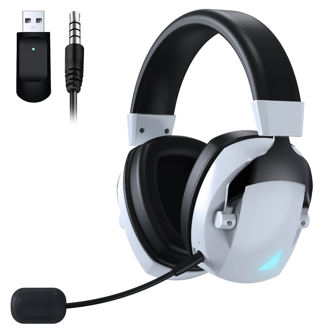 Over-Ear Bluetooth Gaming Headphones 2.4G Wireless Mic PS5 PC