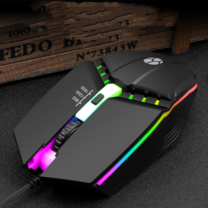 USB Wired Glowing Gaming Mouse for Competitive Use