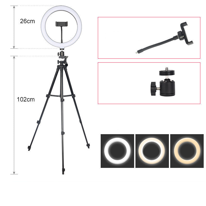 Apple Compatible LED Ring Light Mobile Phone Tripod Fill Light