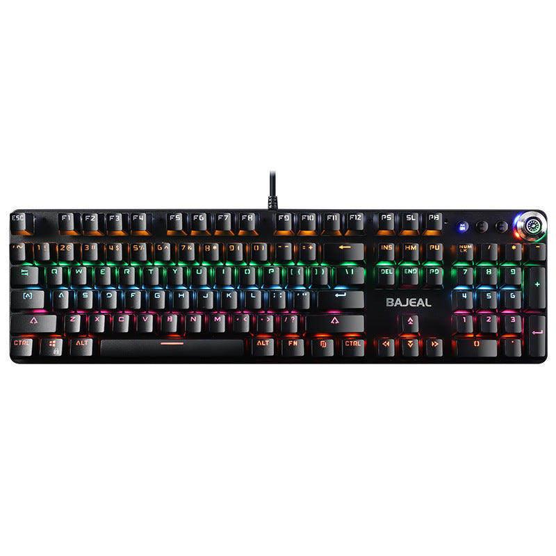 Metal Mechanical Gaming Keyboard Wired Green Switch Knob Backlit