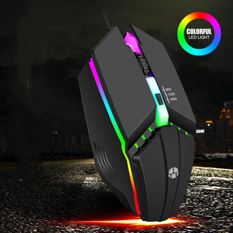 USB Wired Glowing Gaming Mouse for Competitive Use