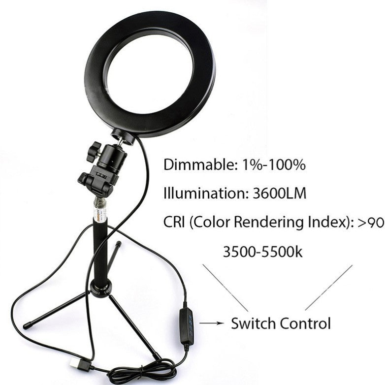 Apple Compatible LED Ring Fill Light Floor Tripod Photography Light