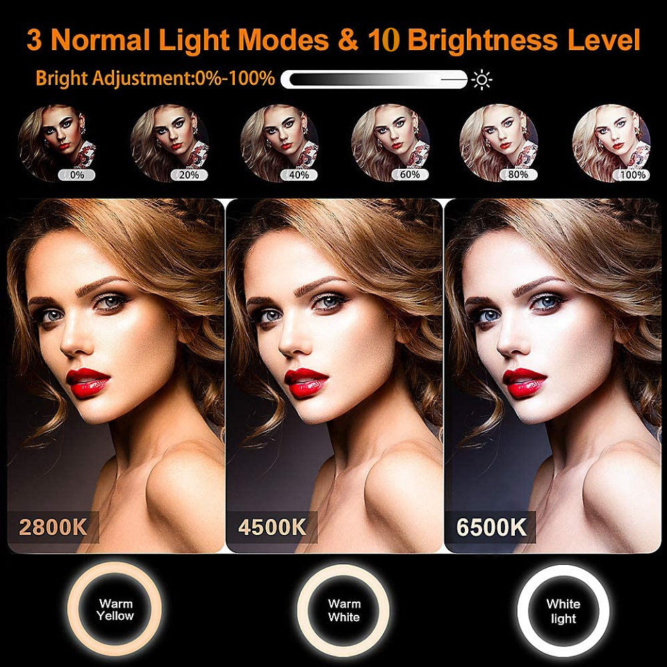 Ring Light Mobile Phone Holder Tripod 3 Color Fill Light