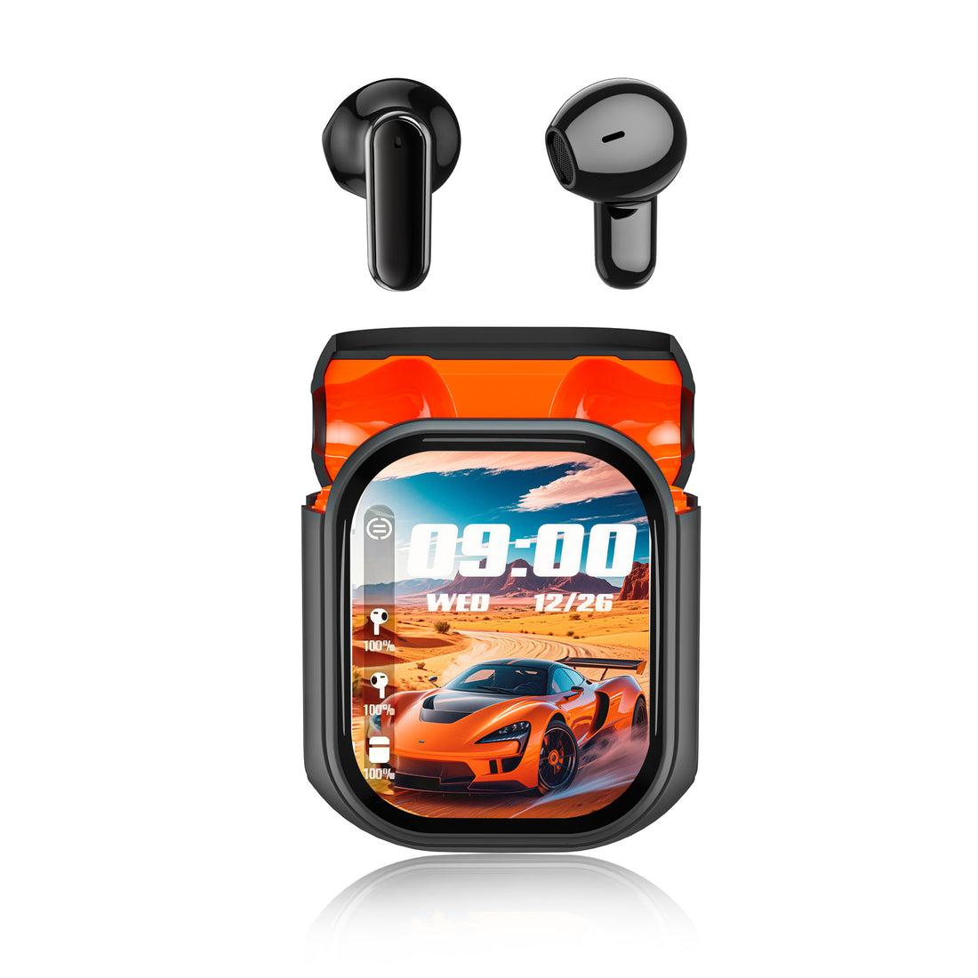 Smart Touchscreen True Wireless Bluetooth Earbuds Four Mic Noise Cancelling