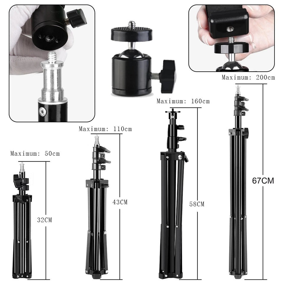 Ring Light Mobile Phone Holder Tripod 3 Color Fill Light