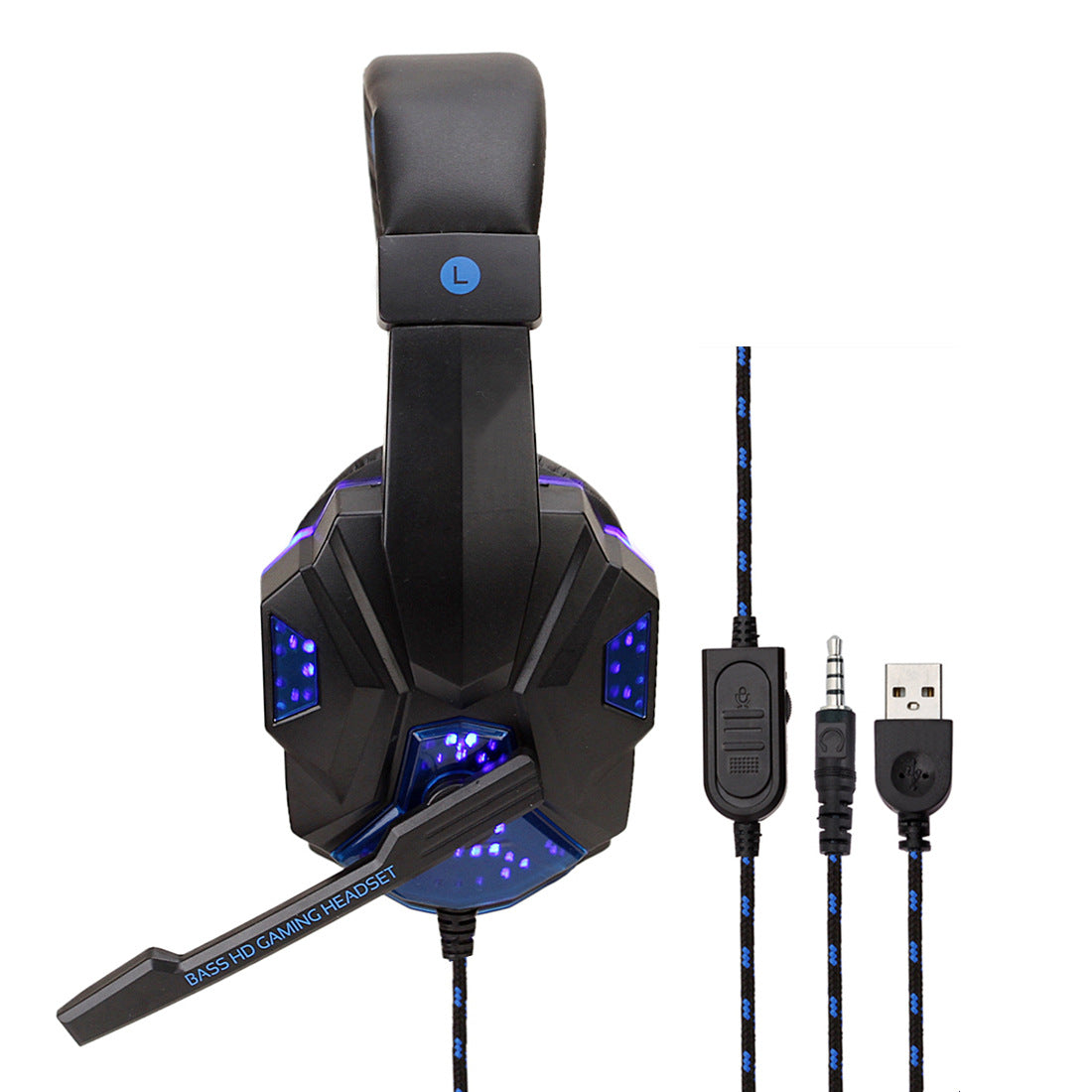 7.1 Wired Gaming Headset LED Light Headphones