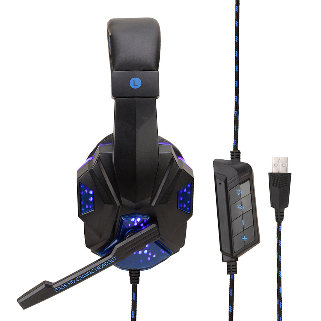 7.1 Wired Gaming Headset LED Light Headphones