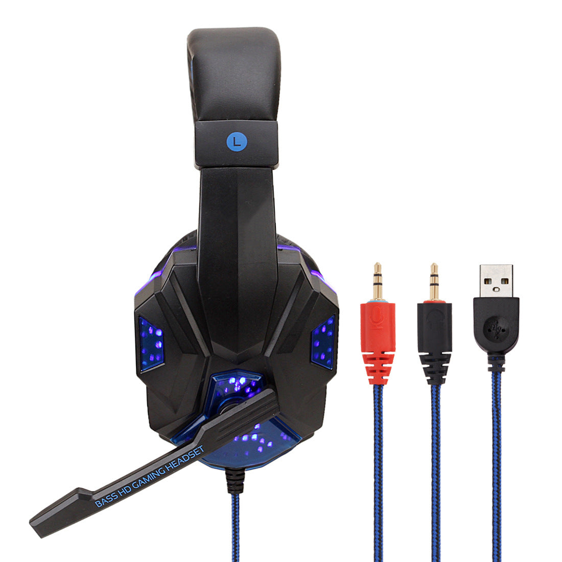 7.1 Wired Gaming Headset LED Light Headphones